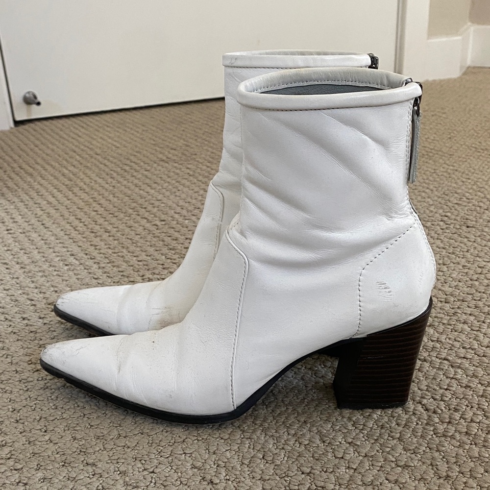 Zara White Ankle Boots